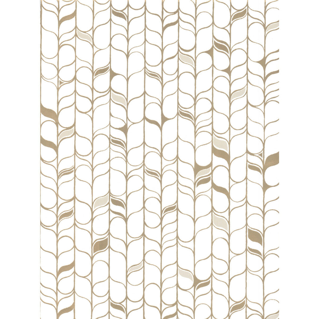 Kravet Design - W3877-4 Gold | Kravet Design | Candice Olson Modern Nature 2Nd Edition | Botanical & Floral Stripes Wallcovering Print