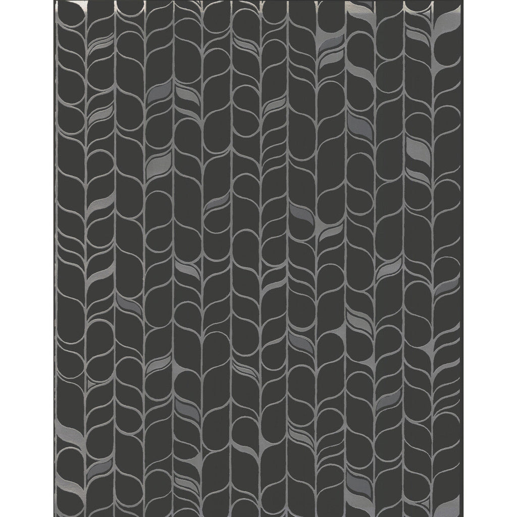 Kravet Design - W3877-811 Black | Kravet Design | Candice Olson Modern Nature 2Nd Edition | Botanical & Floral Stripes Wallcovering Print