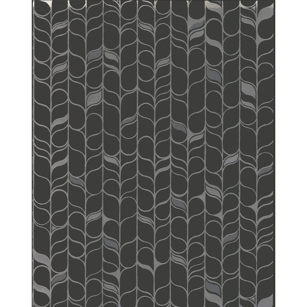Kravet Design - W3877-811 Black | Kravet Design | Candice Olson Modern Nature 2Nd Edition | Botanical & Floral Stripes Wallcovering Print