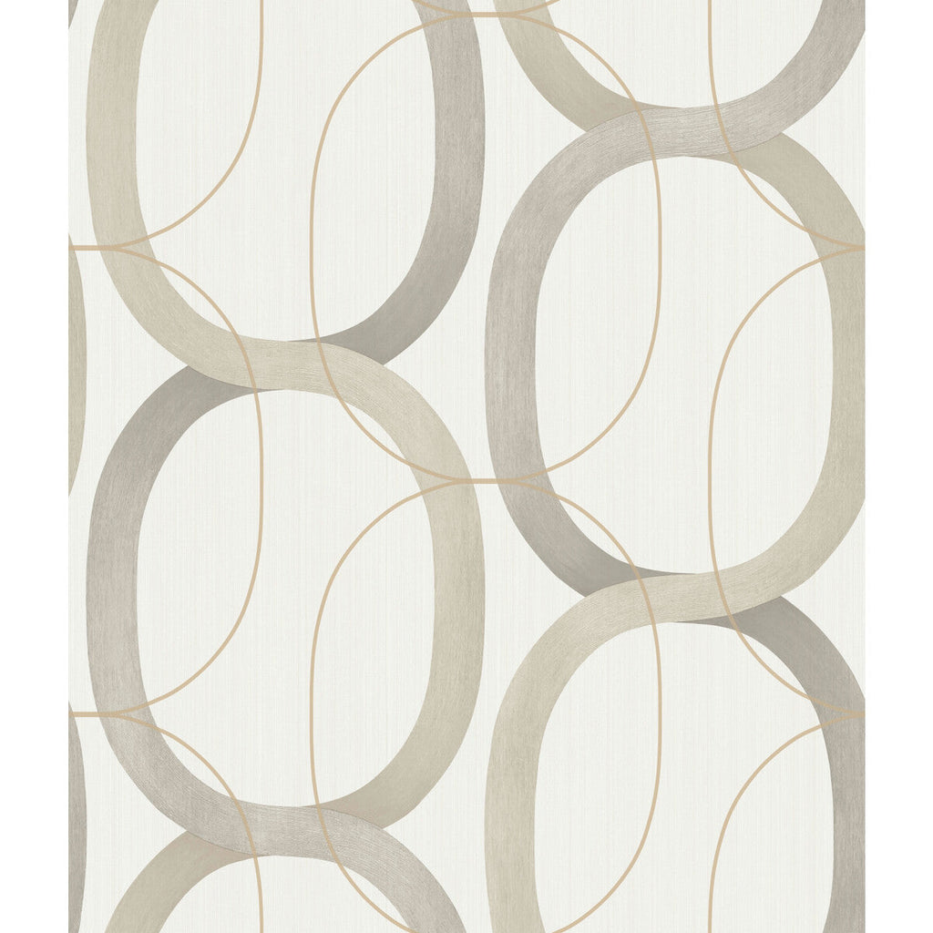 Kravet Design - W3878-106 Taupe | Kravet Design | Candice Olson Modern Nature 2Nd Edition |Geometric Metallic Wallcovering Print