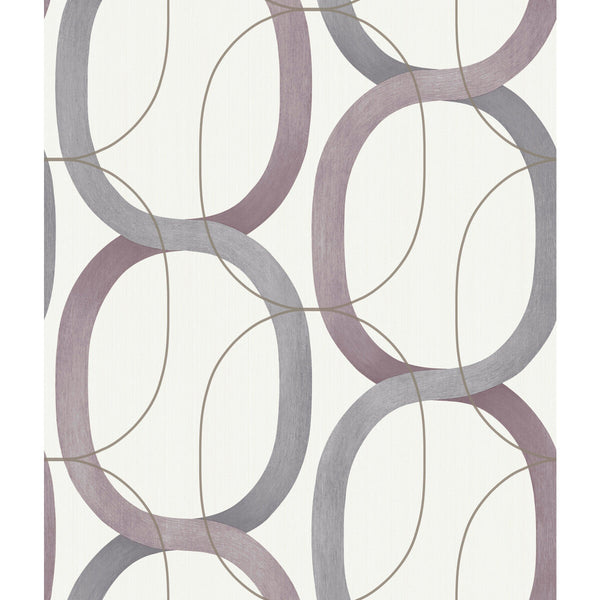 Kravet Design - W3878-10 Purple | Kravet Design | Candice Olson Modern Nature 2Nd Edition |Geometric Metallic Wallcovering Print