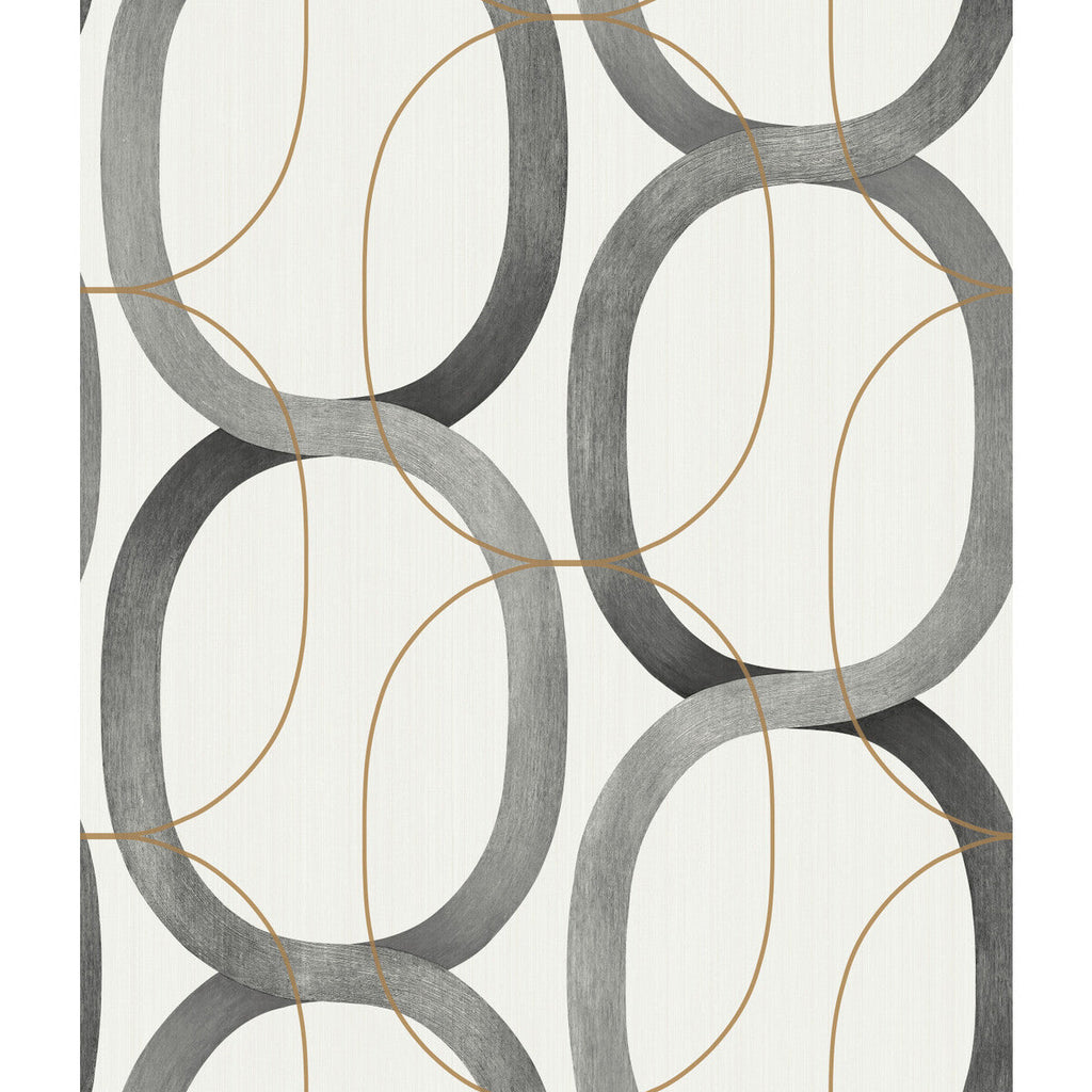 Kravet Design - W3878-2111 Grey | Kravet Design | Candice Olson Modern Nature 2Nd Edition |Geometric Metallic Wallcovering Print