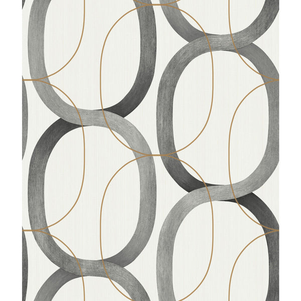 Kravet Design - W3878-2111 Grey | Kravet Design | Candice Olson Modern Nature 2Nd Edition |Geometric Metallic Wallcovering Print