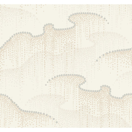 W3881-1 White | Kravet Design | Candice Olson Modern Nature 2Nd Edition |Geometric Metallic Wallcovering Print