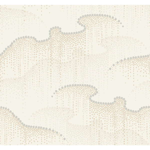 W3881-1 White | Kravet Design | Candice Olson Modern Nature 2Nd Edition |Geometric Metallic Wallcovering Print