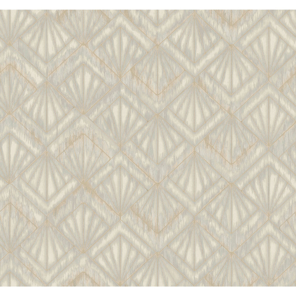 Kravet Design - W3884-11 Grey | Kravet Design | Candice Olson Modern Nature 2Nd Edition |Geometric Metallic Wallcovering Print