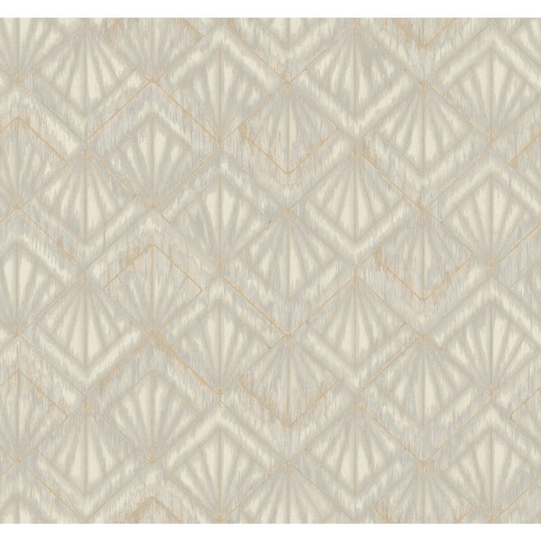 Kravet Design - W3884-11 Grey | Kravet Design | Candice Olson Modern Nature 2Nd Edition |Geometric Metallic Wallcovering Print