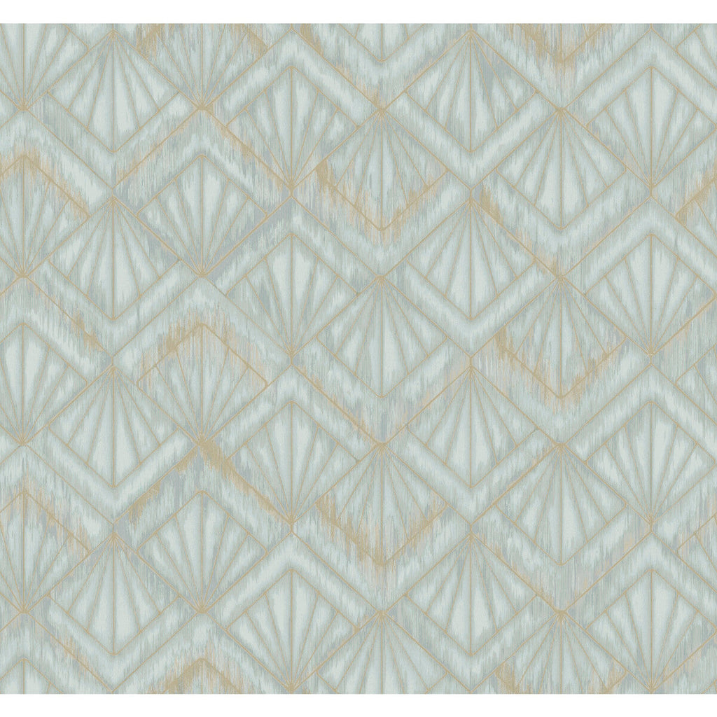 Kravet Design - W3884-130 Spa | Kravet Design | Candice Olson Modern Nature 2Nd Edition |Geometric Metallic Wallcovering Print