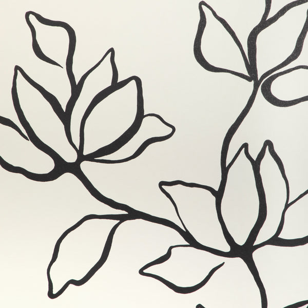 Floral Sketch Wp - Onyx Black | Kravet Couture | Atelier Wallcovering | Botanical & Floral Wallcovering Print