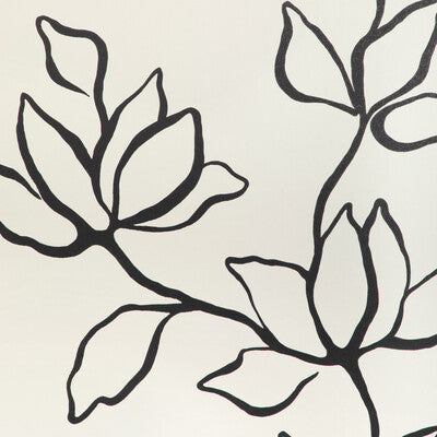 Floral Sketch Wp - Onyx Black | Kravet Couture | Atelier Wallcovering | Botanical & Floral Wallcovering Print