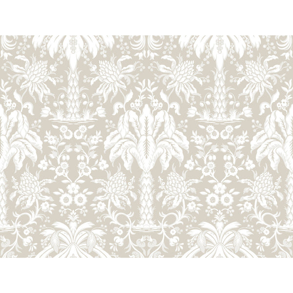 Kravet Design - W3887-16 Taupe | Kravet Design | Damask Resource Library | Botanical & Floral Damask Wallcovering Print