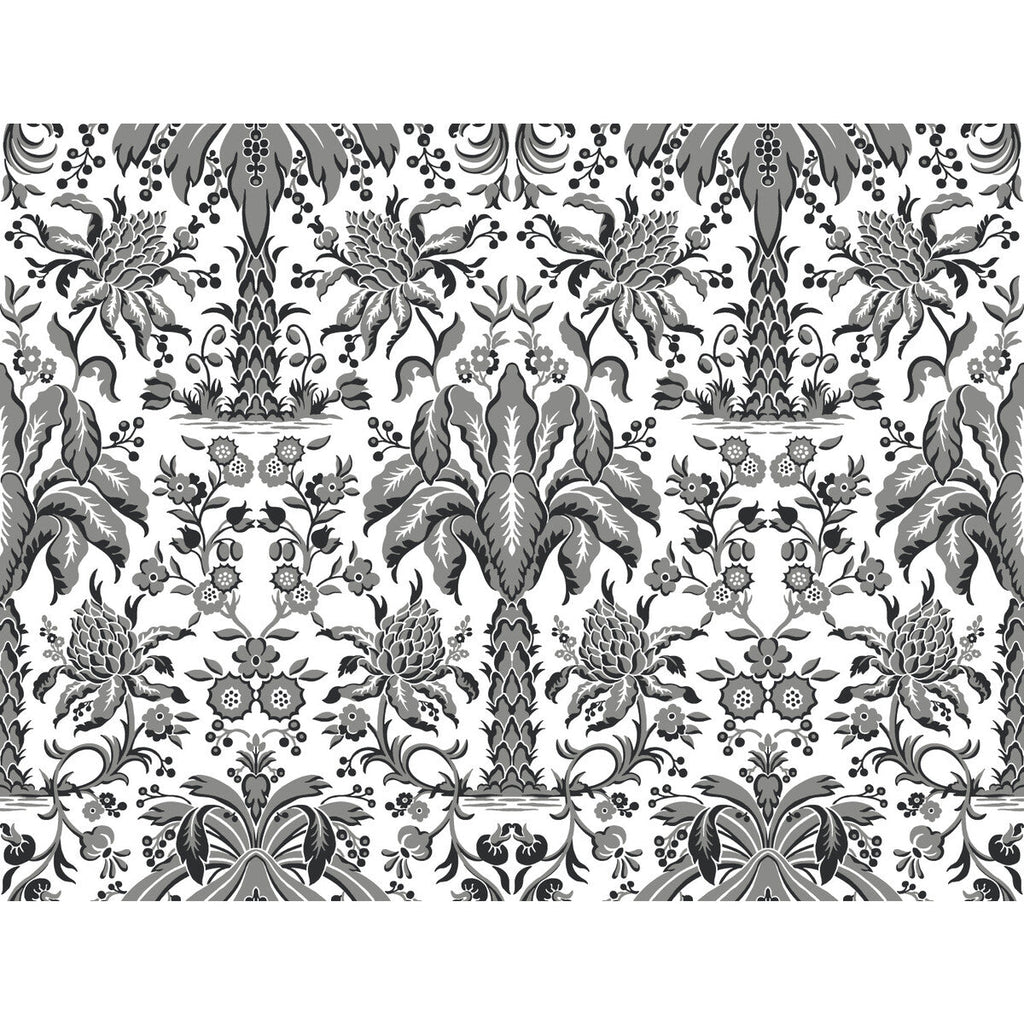 Kravet Design - W3887-811 Black | Kravet Design | Damask Resource Library | Botanical & Floral Damask Wallcovering Print