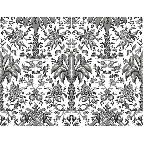 Kravet Design - W3887-811 Black | Kravet Design | Damask Resource Library | Botanical & Floral Damask Wallcovering Print