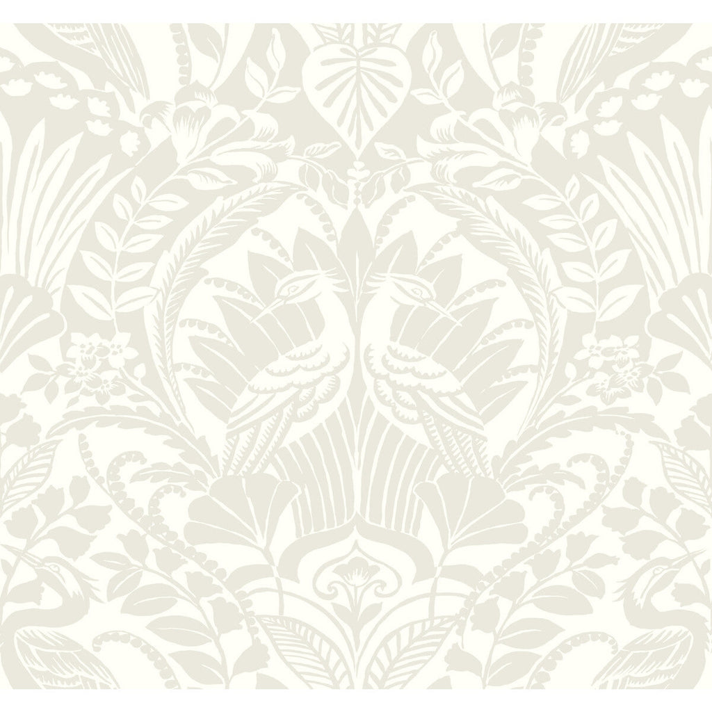 Kravet Design - W3888-1101 Light Grey | Kravet Design | Damask Resource Library | Animal/Insects Damask Wallcovering Print