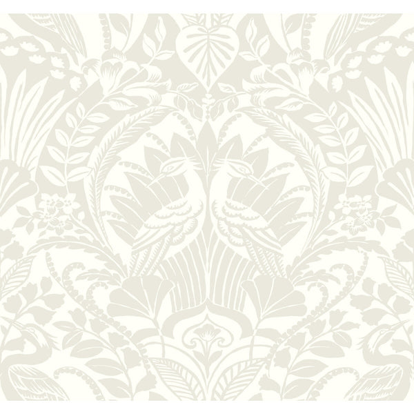 Kravet Design - W3888-1101 Light Grey | Kravet Design | Damask Resource Library | Animal/Insects Damask Wallcovering Print
