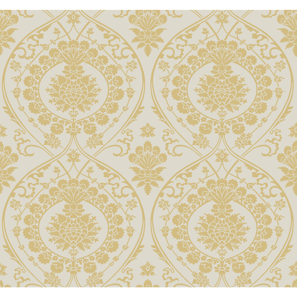 Kravet Design - W3889-416 Beige | Kravet Design | Damask Resource Library |Damask Metallic Wallcovering Print