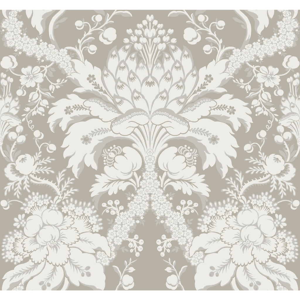 Kravet Design - W3890-11 Brown | Kravet Design | Damask Resource Library |Damask Metallic Wallcovering Print