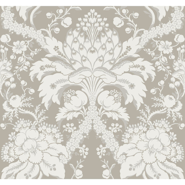 Kravet Design - W3890-11 Brown | Kravet Design | Damask Resource Library |Damask Metallic Wallcovering Print