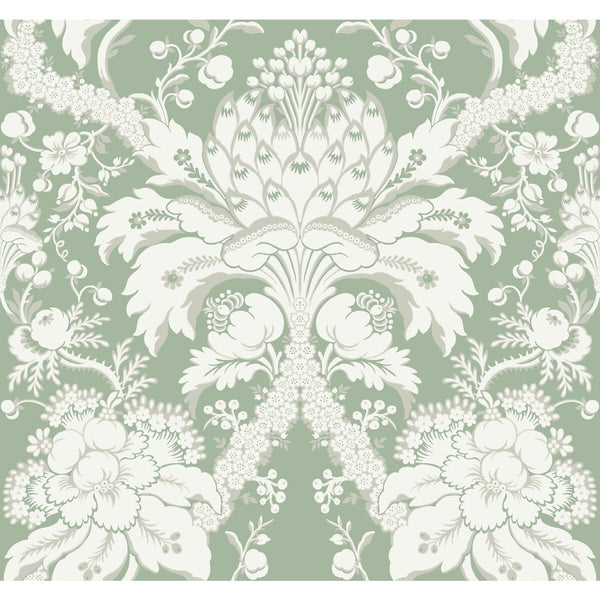 Kravet Design - W3890-31 Green | Kravet Design | Damask Resource Library | Botanical & Floral Damask Wallcovering Print