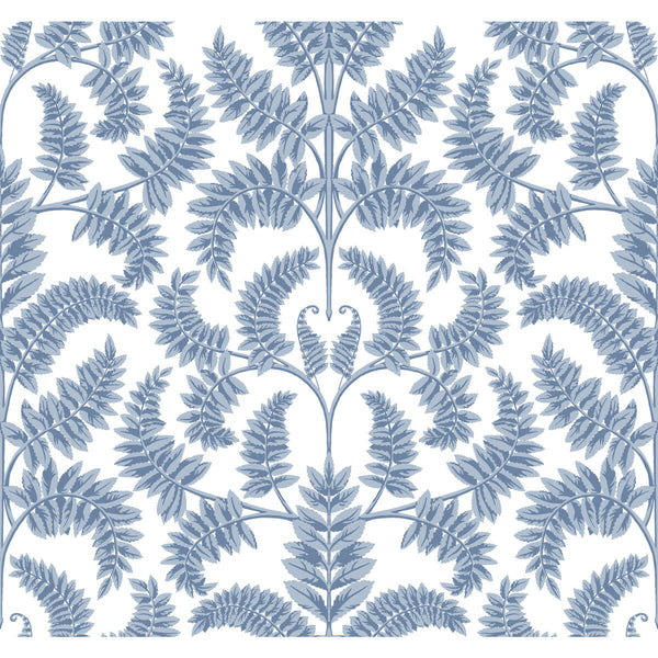 Kravet Design - W3891-155 Blue | Kravet Design | Damask Resource Library | Botanical & Floral Damask Wallcovering Print