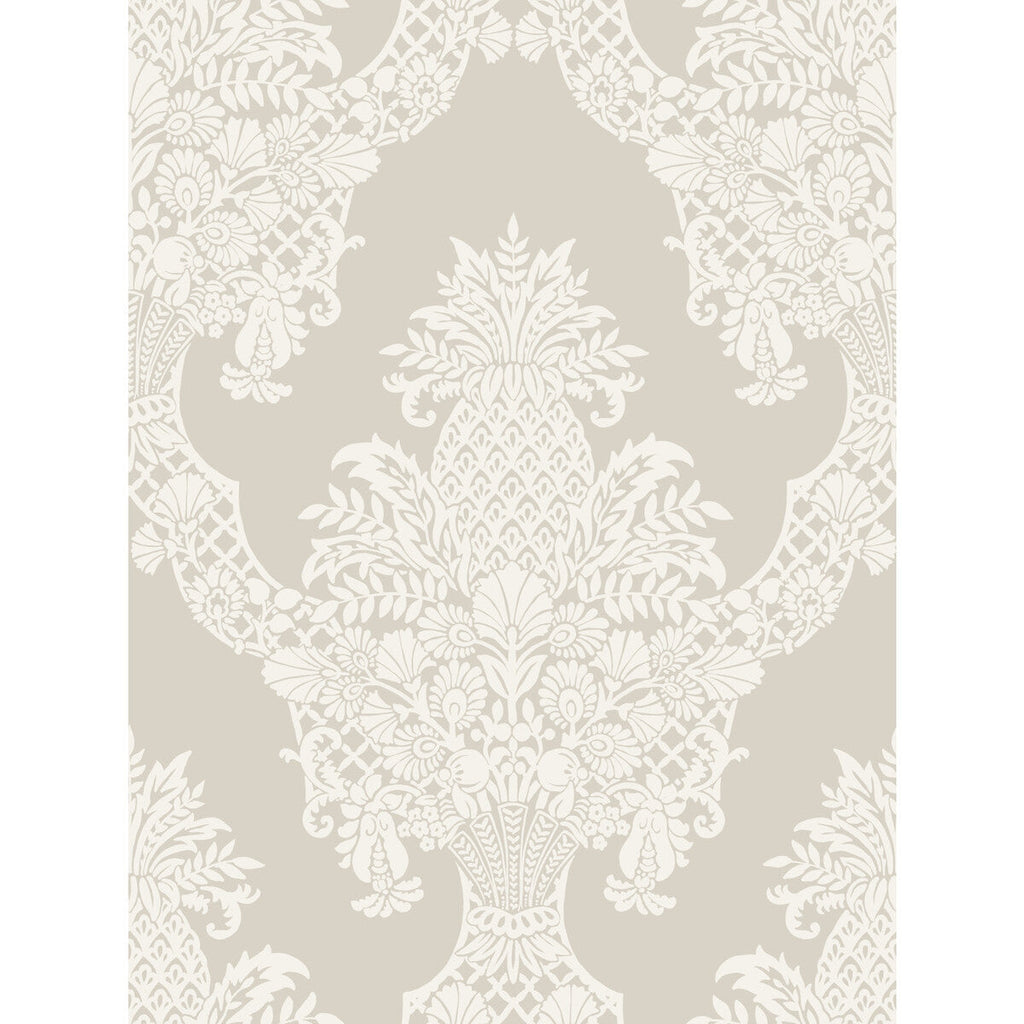 Kravet Design - W3892-106 Taupe | Kravet Design | Damask Resource Library |Damask Metallic Wallcovering Print