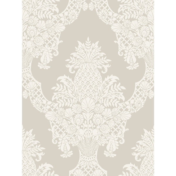 Kravet Design - W3892-106 Taupe | Kravet Design | Damask Resource Library |Damask Metallic Wallcovering Print