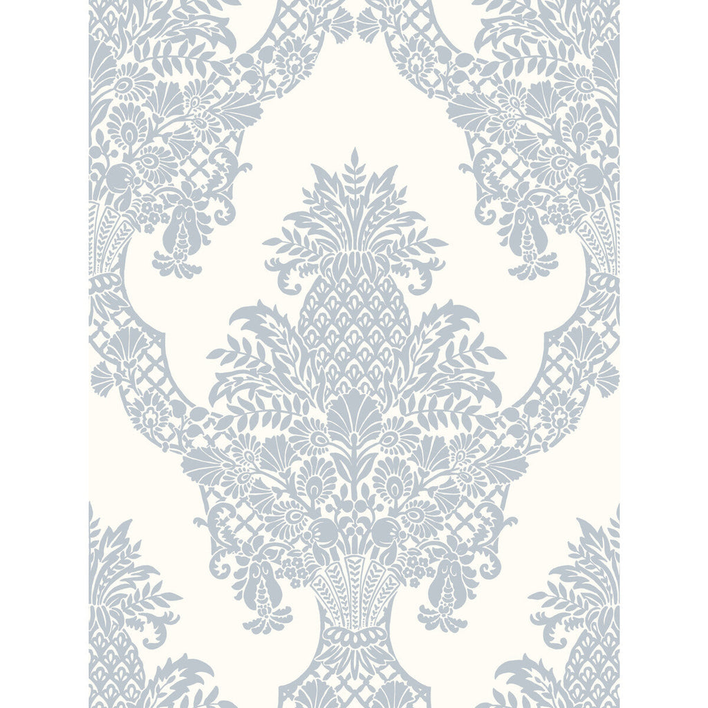 Kravet Design - W3892-115 Light Blue | Kravet Design | Damask Resource Library |Damask Metallic Wallcovering Print
