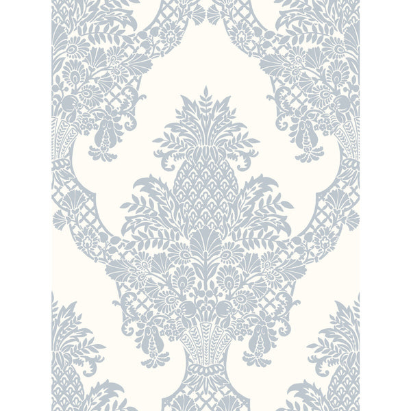 Kravet Design - W3892-115 Light Blue | Kravet Design | Damask Resource Library |Damask Metallic Wallcovering Print