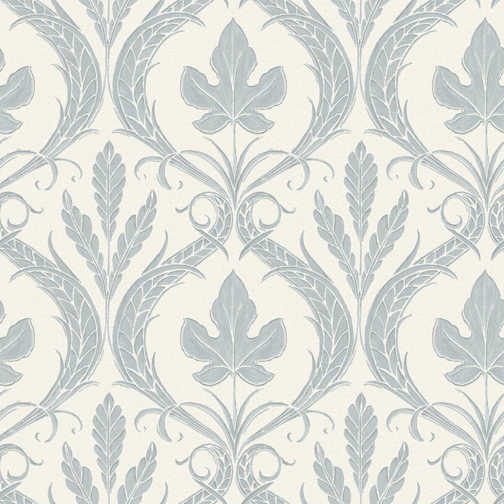 Kravet Design - W3896-115 Light Blue | Kravet Design | Damask Resource Library | Botanical & Floral Damask Wallcovering Print