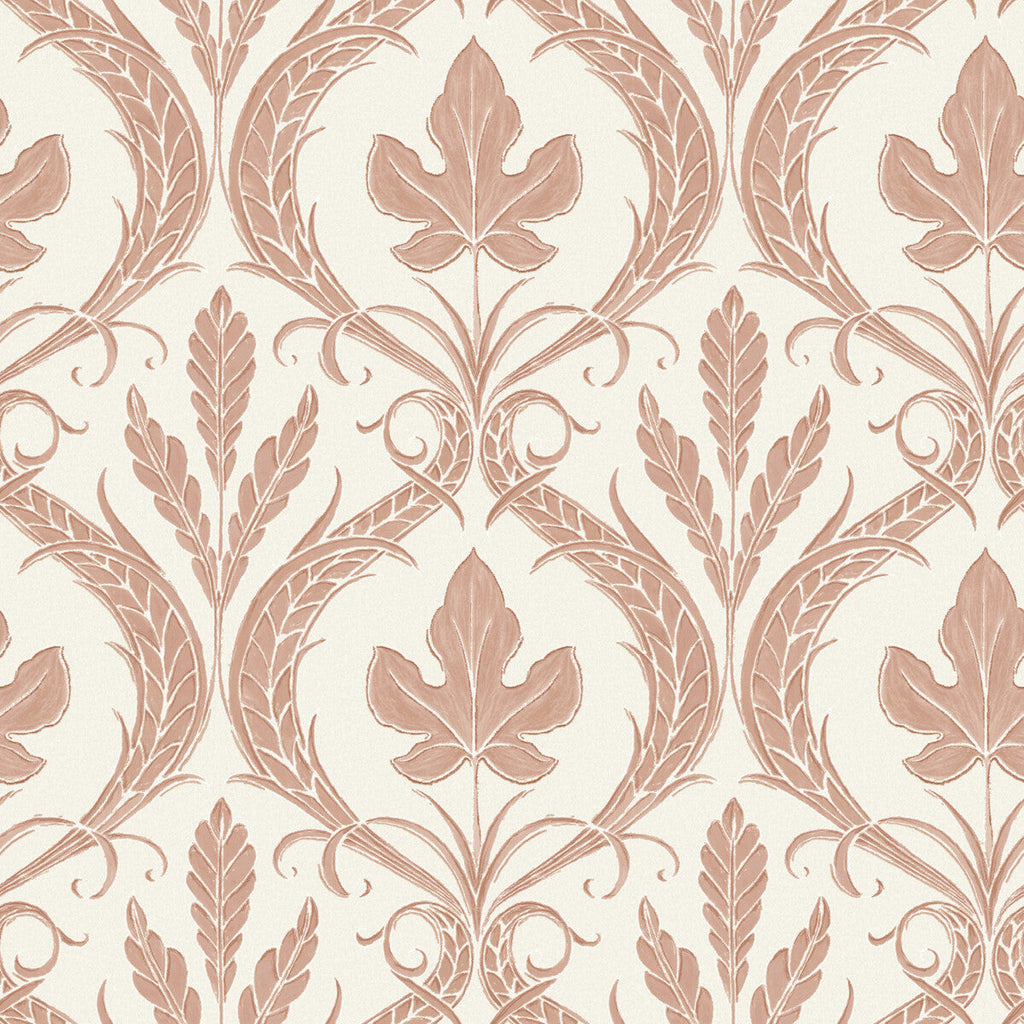 Kravet Design - W3896-12 Rust | Kravet Design | Damask Resource Library | Botanical & Floral Damask Wallcovering Print