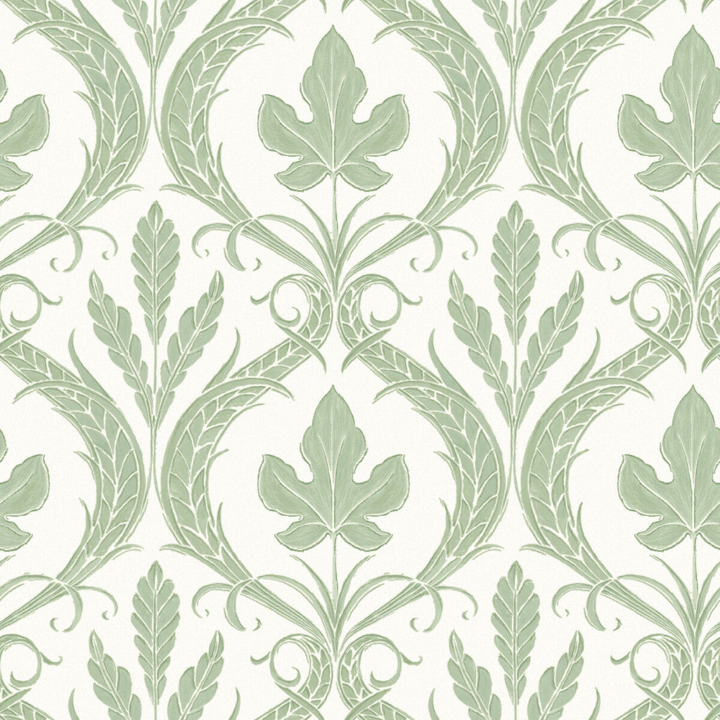 Kravet Design - W3896-23 Green | Kravet Design | Damask Resource Library | Botanical & Floral Damask Wallcovering Print