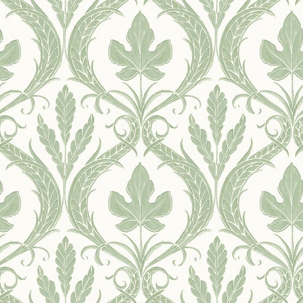 Kravet Design - W3896-23 Green | Kravet Design | Damask Resource Library | Botanical & Floral Damask Wallcovering Print