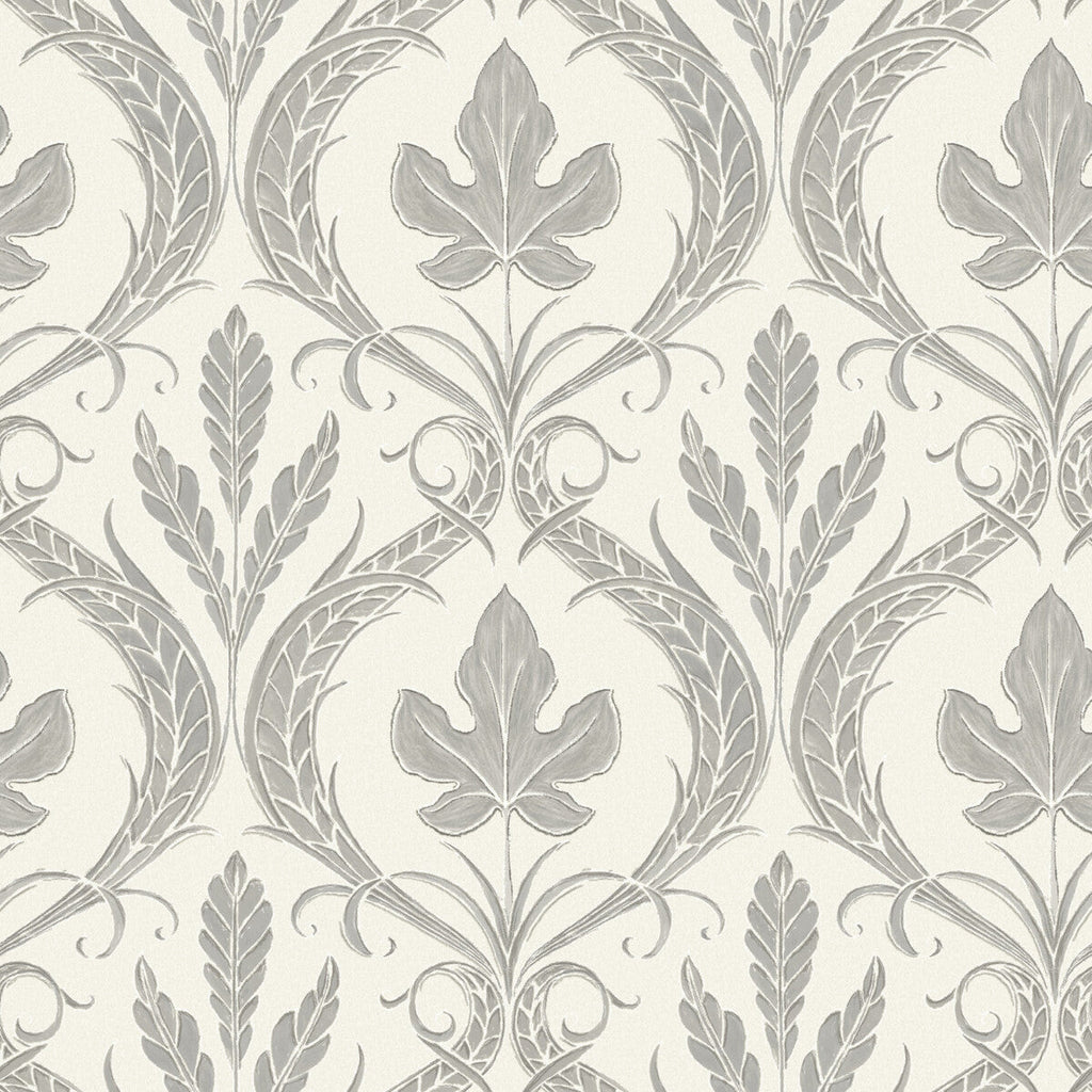 Kravet Design - W3896-52 Grey | Kravet Design | Damask Resource Library | Botanical & Floral Damask Wallcovering Print