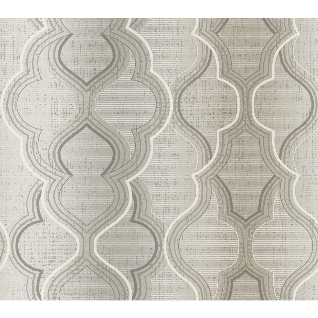 Kravet Design - W3898-1130 Beige | Kravet Design | Damask Resource Library |Modern Damask Wallcovering Print