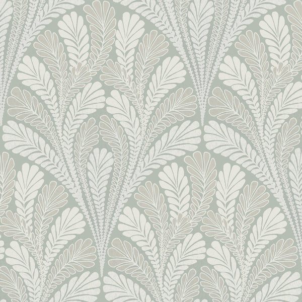 Kravet Design - W3899-1311 Turquoise | Kravet Design | Damask Resource Library | Botanical & Floral Damask Wallcovering Print