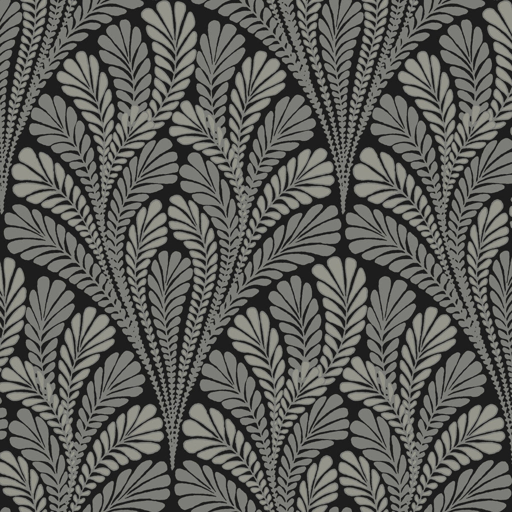 Kravet Design - W3899-84 Black | Kravet Design | Damask Resource Library | Botanical & Floral Damask Wallcovering Print