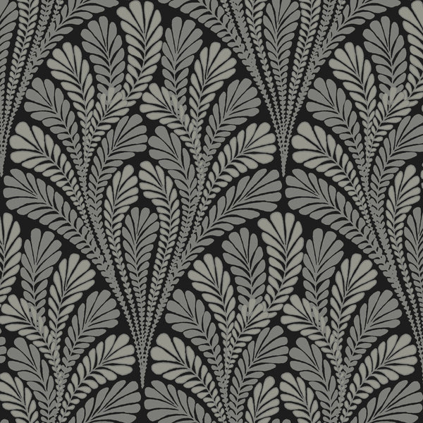 Kravet Design - W3899-84 Black | Kravet Design | Damask Resource Library | Botanical & Floral Damask Wallcovering Print