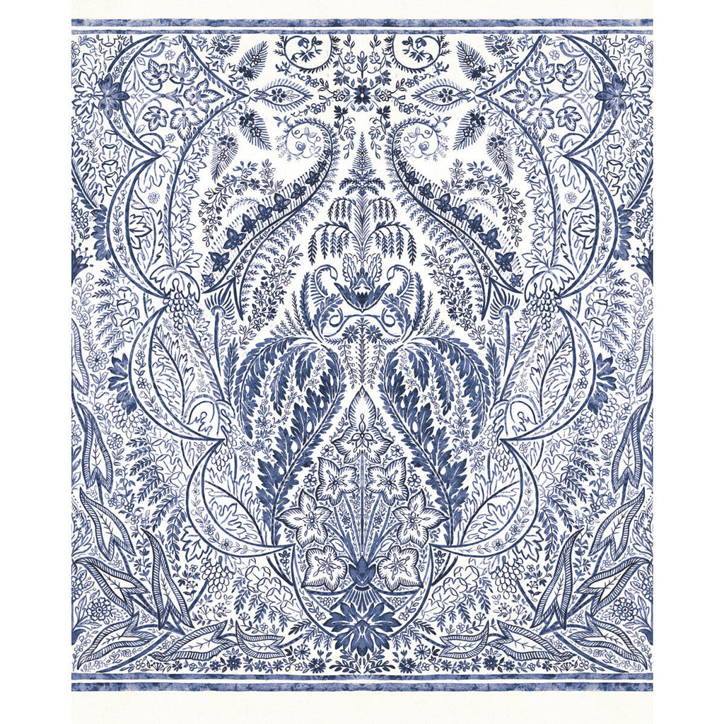 Kravet Design - W3901-51 Dark Blue | Kravet Design | Damask Resource Library | Botanical & Floral Damask Wallcovering Print