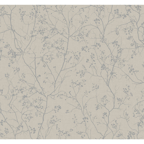 Kravet Design - W3905-11 Grey | Kravet Design | Antonina Vella Dazzling Dimensions Ii | Botanical & Floral Metallic Wallcovering Print