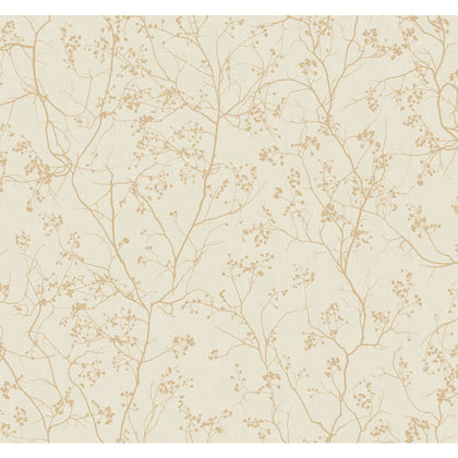 W3905-1 Ivory | Kravet Design | Antonina Vella Dazzling Dimensions Ii | Botanical & Floral Metallic Wallcovering Print