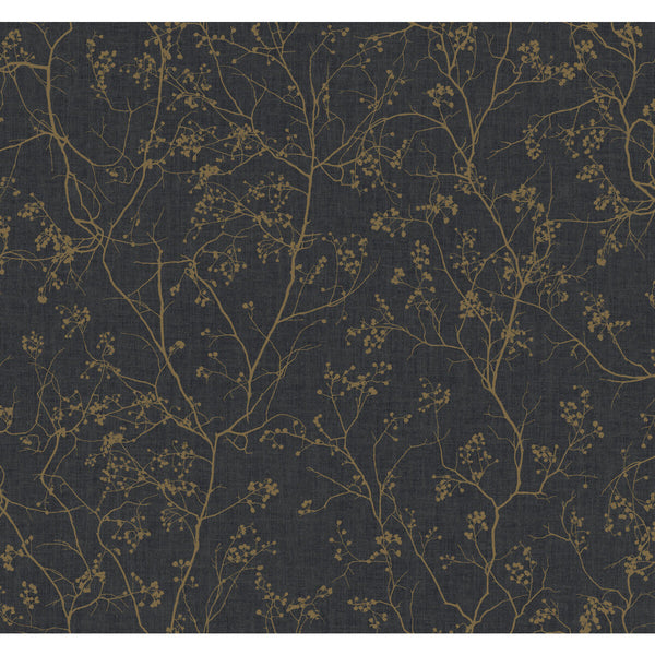 Kravet Design - W3905-84 Black | Kravet Design | Antonina Vella Dazzling Dimensions Ii | Botanical & Floral Metallic Wallcovering Print