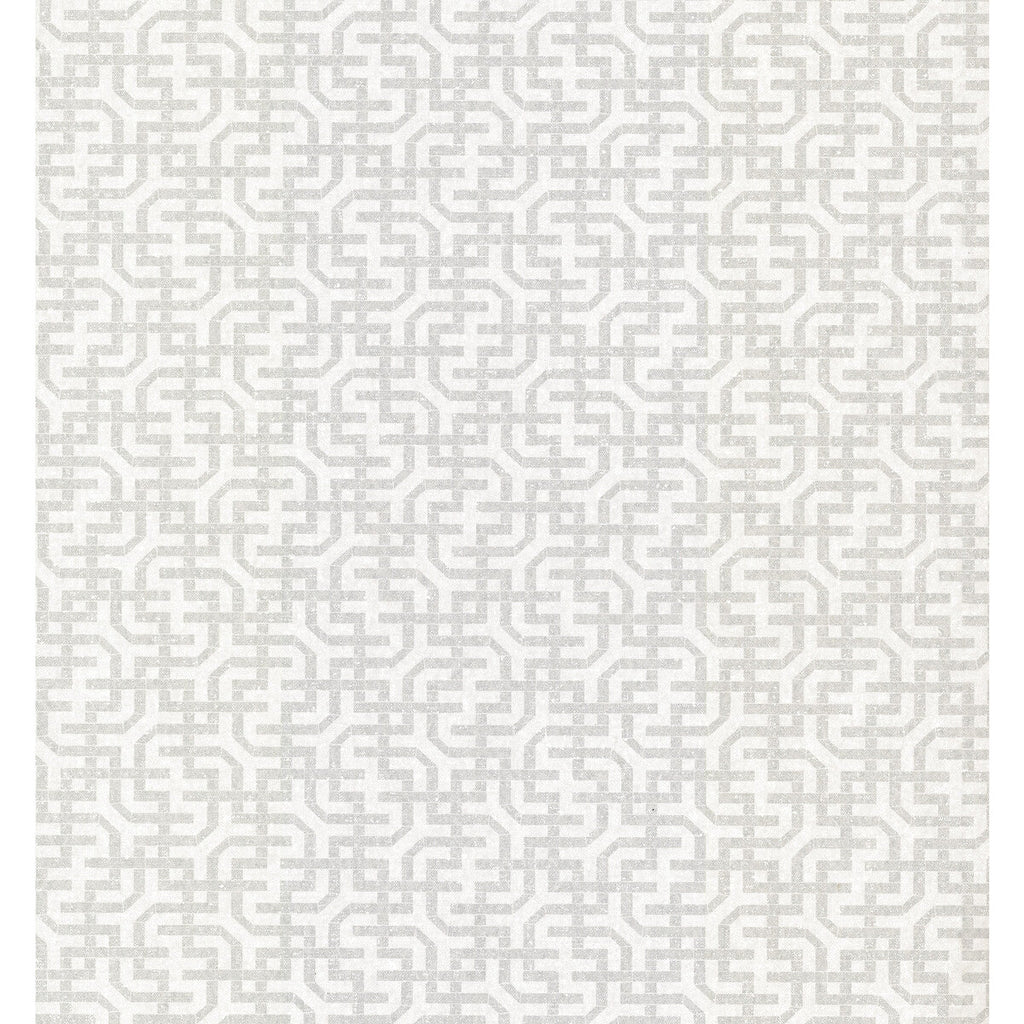 Kravet Design - W3907-11 White | Kravet Design | Ronald Redding Traveler |Geometric Metallic Wallcovering Print
