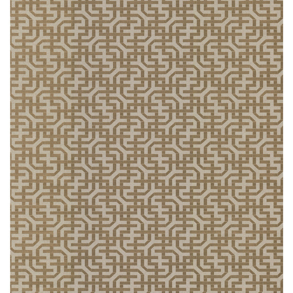 Kravet Design - W3907-4 Gold | Kravet Design | Ronald Redding Traveler |Geometric Metallic Wallcovering Print