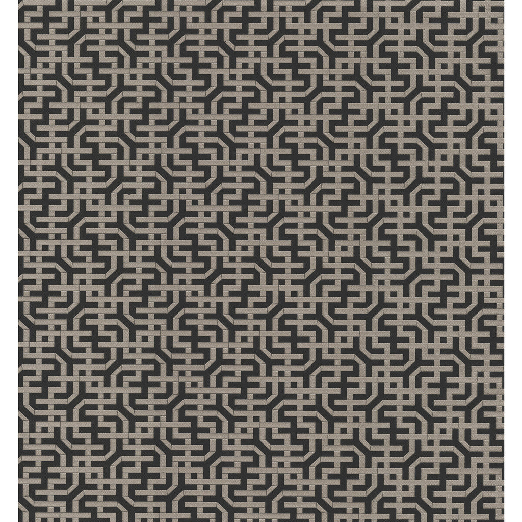 Kravet Design - W3907-8 Black | Kravet Design | Ronald Redding Traveler |Geometric Metallic Wallcovering Print