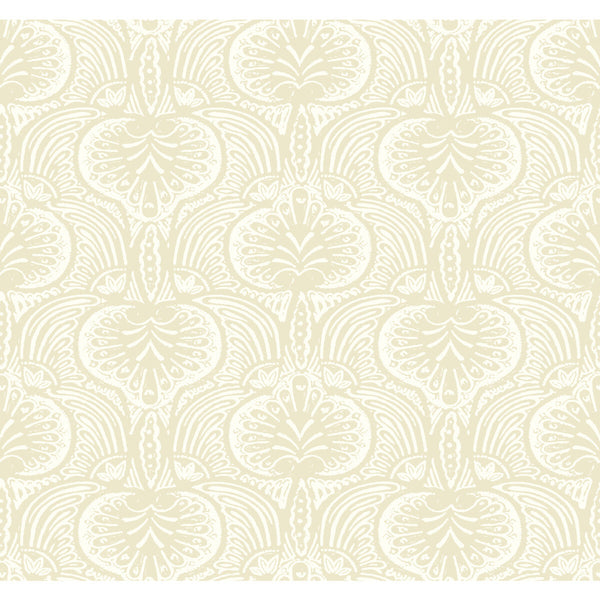 Kravet Design - W3911-116 Beige | Kravet Design | Ronald Redding Traveler | Damask Wallcovering Print