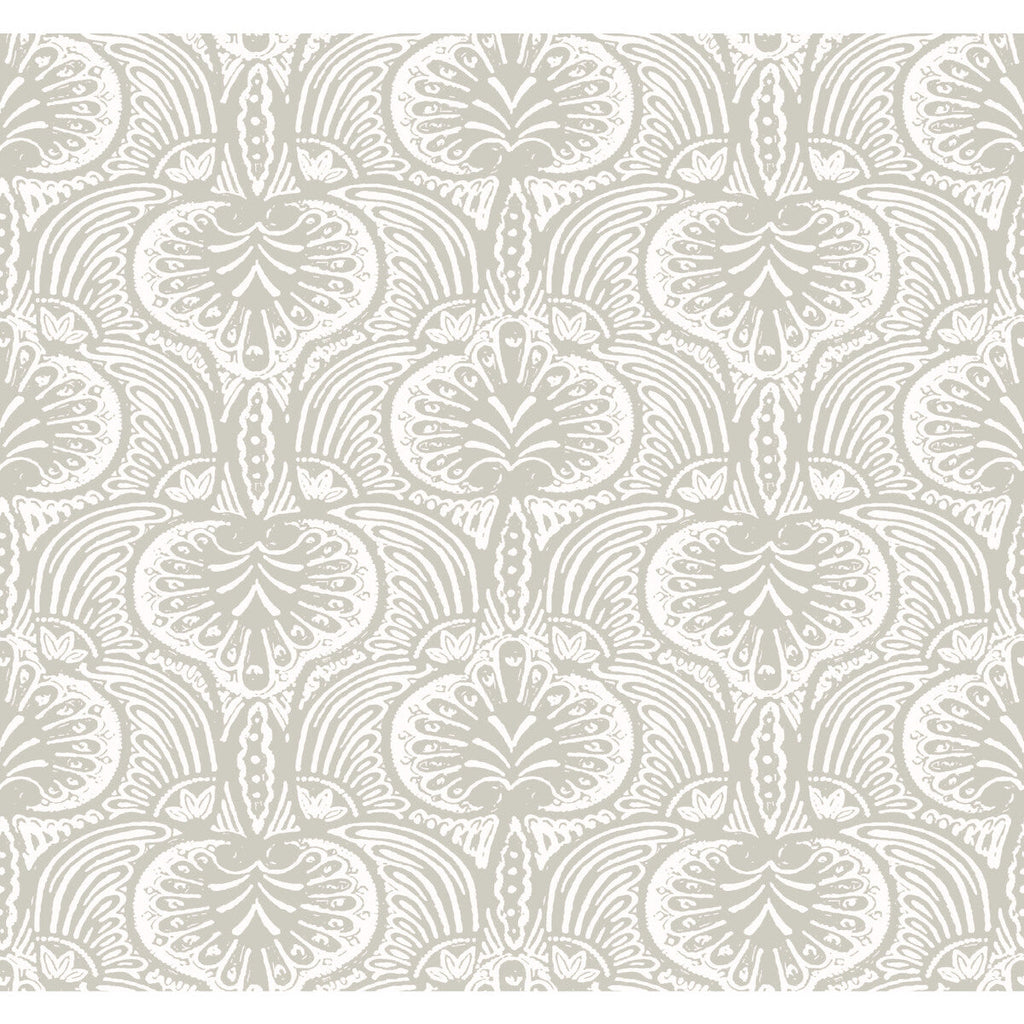 Kravet Design - W3911-11 Grey | Kravet Design | Ronald Redding Traveler | Damask Wallcovering Print