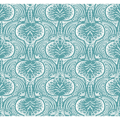 W3911-5 Light Blue | Kravet Design | Ronald Redding Traveler | Damask Wallcovering Print