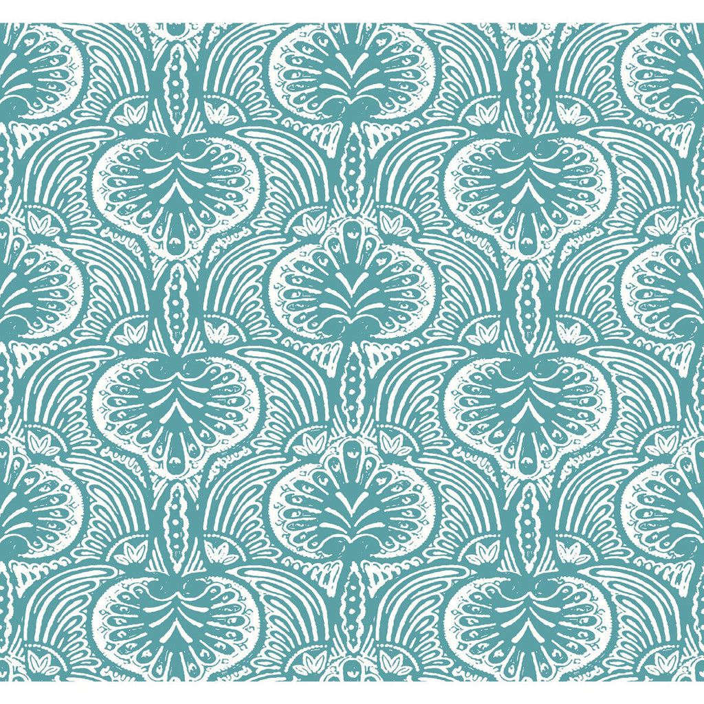 Kravet Design - W3911-5 Light Blue | Kravet Design | Ronald Redding Traveler | Damask Wallcovering Print