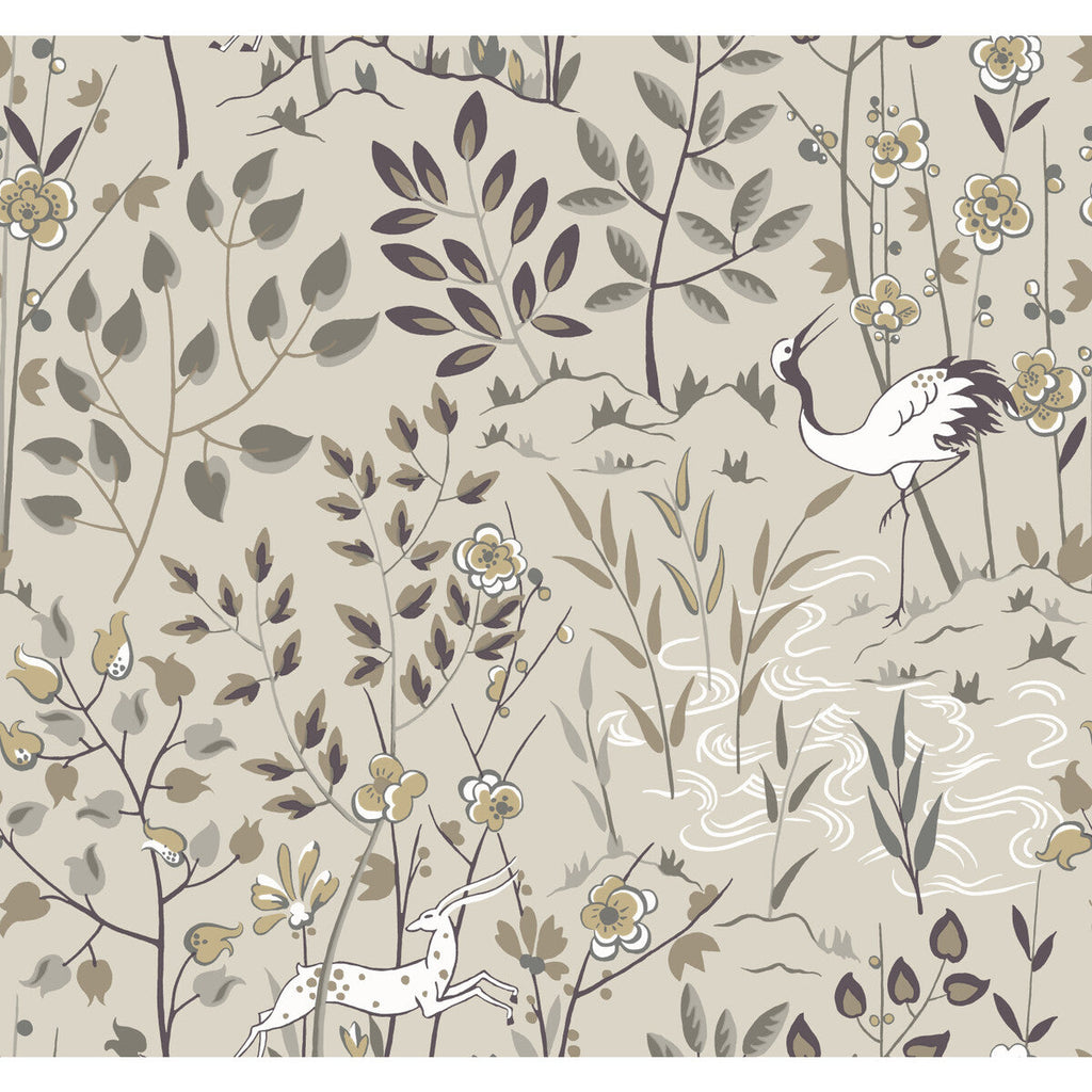Kravet Design - W3912-106 Ivory | Kravet Design | Ronald Redding Traveler | Botanical & Floral Animal/Insects Wallcovering Print