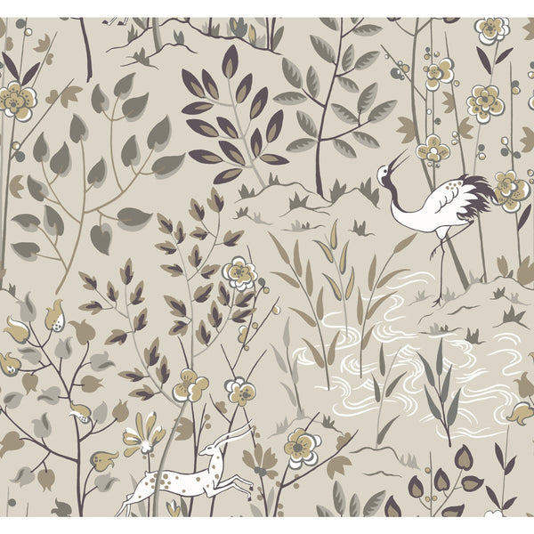 Kravet Design - W3912-106 Ivory | Kravet Design | Ronald Redding Traveler | Botanical & Floral Animal/Insects Wallcovering Print